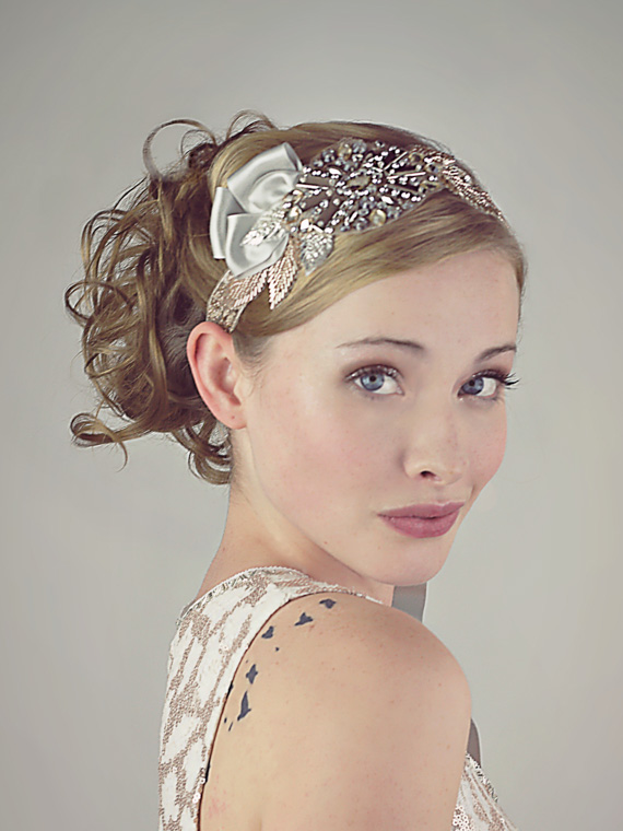Enchanted Antique Gold and Silver Beaded Headband Bridal Deanna