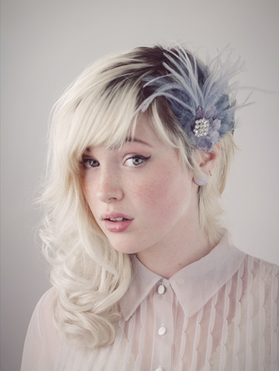 Antoinette Dusty Gray Feather Hair Clip Fascinator : Bridal : Deanna ...